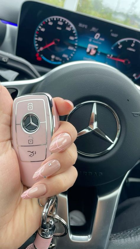 Car Keys Mercedes, Mercedes Benz Car Keys, Pink Mercedes Benz, Pink Mercedes, Mercedes Key, Cherry Drawing, Dream Life Goals, Mercedes Wallpaper, Manifesting Vision Board