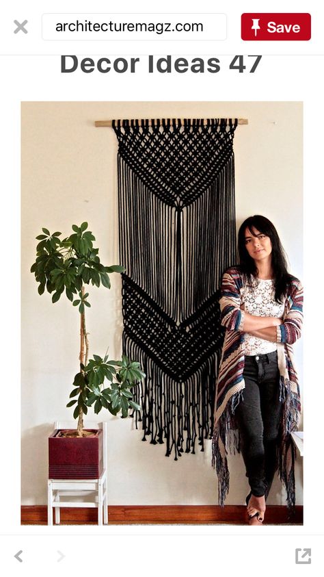 Desert Macrame, Black Macrame Wall Hanging, Macrame Black, Weaving Macrame, Macrame Wall Hanging Large, Art Macramé, Black Tapestry, Makramee Diy, Macrame Tapestry