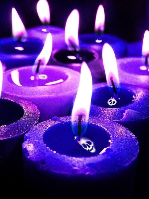 Ghastly candles ghost purple candles halloween halloween pictures halloween images halloween ideas Purple Candles, In The Dark, Candles, Purple, Blue