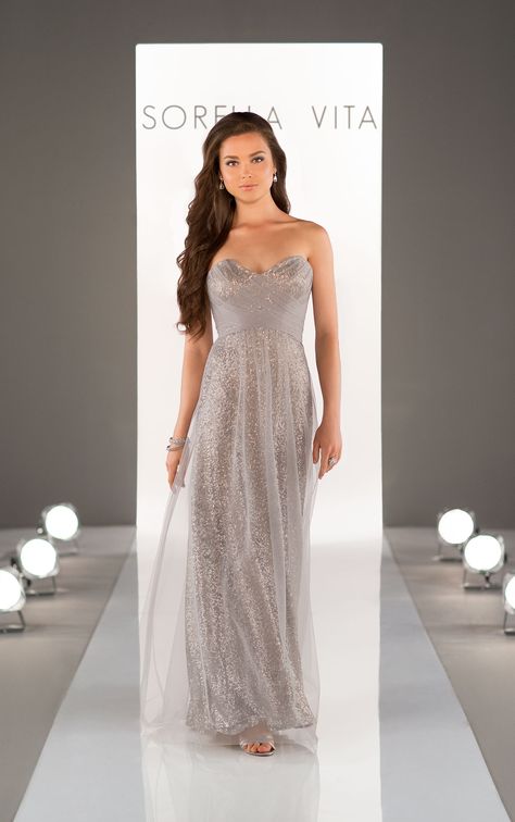 Stunning sequin takes a romantic turn with this bridesmaid dress. A criss-cross tulle bodice cascades into a gorgeous floor-length skirt overlay. Bridesmaid Dresses Australia, Sparkly Bridesmaids, Sparkly Bridesmaid Dress, Sorella Vita Bridesmaid Dresses, Sequin Bridesmaid Dress, Grey Bridesmaids, Sequin Bridesmaid, Essense Of Australia, Sequin Bridesmaid Dresses