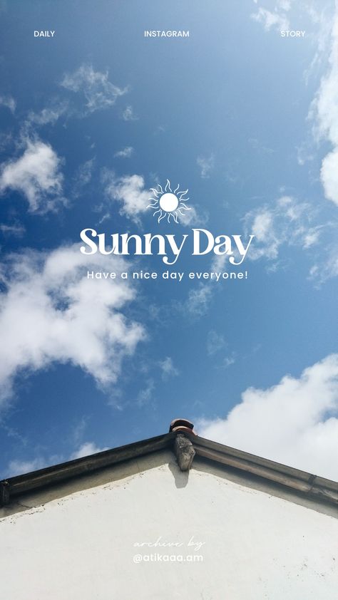 Instagram Typography, Sunny Day, Sunny Days, Good Day, Instagram Story, Sunnies, Typography, Instagram