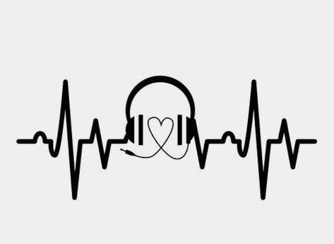 Heartbeat Art, Dj Tattoo, Tatoo 3d, Tattoo Quotes For Men, Music Notes Tattoo, Minimalist Tattoo Ideas, Blue Rose Tattoos, Music Tattoo Designs, Black Girls With Tattoos