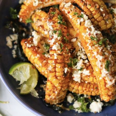 Elote Corn Recipe, Corn Elote Recipe, Riblets Recipe, Air Fryer Corn, Corn Ribs, Elote Corn, Recipe Air Fryer, Corn Dishes, Airfryer Recipes