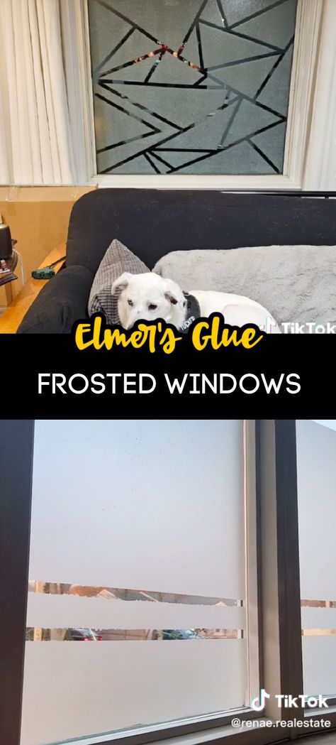 People Are Using Elmer's Glue On Their Windows, And The Results Are Gorgeous Frost Window Diy, Frosting Windows For Privacy Diy, Diy Window Frost, Elmers Glue Window Frost, Glue On Windows For Privacy, Faux Frosted Glass Diy, Elmer’s Glue On Windows, How To Frost Glass Windows, Elmers Glue On Windows