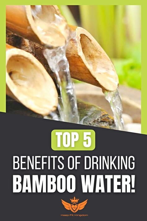 Freshly cut bamboo sticks in a jungle with fresh, clean, bamboo water flowing through them. Bamboo Water Bottle, Water Benefits, Bamboo Extract, Good Bones, Fast Growing Plants, Reduce Cholesterol, Skin Hair, Lower Cholesterol, Keep Fit