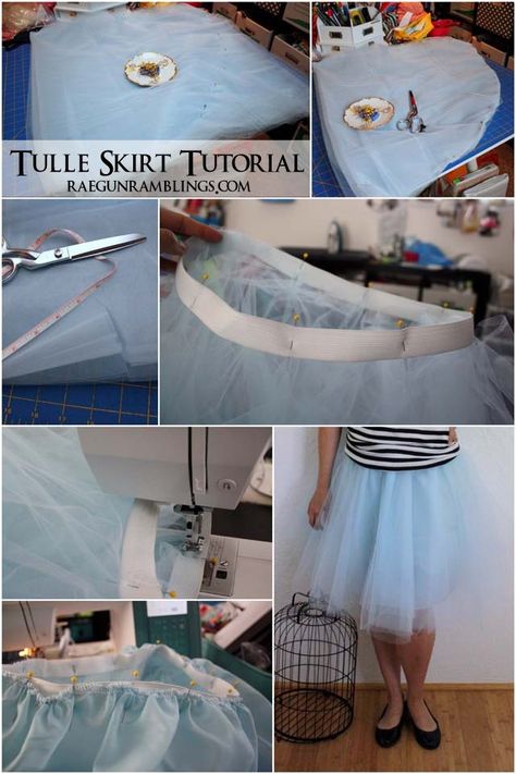 Easy 30 Minute Tulle Skirt Tutorial - Rae Gun Ramblings Make A Tulle Skirt, How To Make A Tulle Skirt, Diy Tulle Skirt, Tulle Skirt Tutorial, Tule Rok, Christmas Tutu, Tulle Skirts, Tutu Dresses, Beginner Sewing Projects Easy