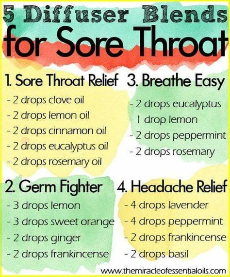 Diffuser Blends for Sore Throat Diffuser Blends For Sore Throat, For Sore Throat, Essential Oils For Colds, Essential Oil Remedy, Young Living Essential Oils Recipes, Essential Oils Guide, Essential Oils Health, Essential Oil Diffuser Recipes, Oil Diffuser Recipes