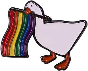 LGBTQ Gay Pride Rainbow Flag Goose Enamel Pin Badge Pride Symbol, Gay Pride Rainbow Flag, Gay Pride Flag, Rainbow Flag Pride, Lgbtq Flags, Flag Pins, Rainbow Jewelry, Pride Rainbow, Month Gifts