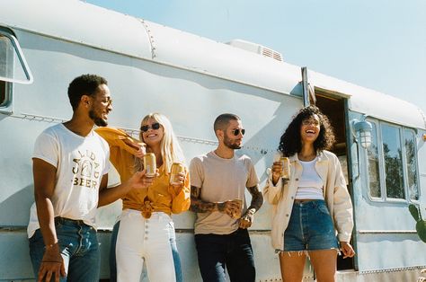 Calidad Beer - Ethan Gulley | Los Angeles Photographer Juice Photoshoot, Coconut Juice, Beer Photography, Beer Friends, Brand Photography Inspiration, Lifestyle Shoot, Retro Film, Drink Photography, Beach Shoot