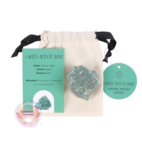 Green Aventurine Healing Rough Crystal https://www.jocurry.com/products/green-aventurine-healing-rough-crystal Quantum Creative #Hot Green Aventurine Crystal, Zodiac Signs Taurus, Aventurine Crystal, Information Card, Rough Crystal, Unique Nature, Smudge Sticks, Drawstring Pouch, Crystal Gifts