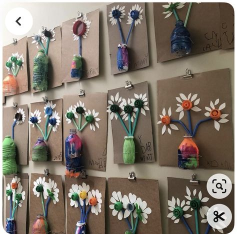 Recycle Preschool, Recycling Activities For Kids, Recycling Activities, Recycled Crafts Kids, Earth Month, Recycled Art Projects, Classroom Art Projects, Elementary Art Projects, Kindergarten Art