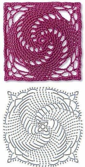 Granny Square Crochet Patterns Free, Crochet Stitches Diagram, Crochet Motif Patterns, Crochet Work, Crochet Blocks, Crochet Doily Patterns, Crochet Square Patterns, Granny Square Crochet Pattern, Crochet Stitches Tutorial