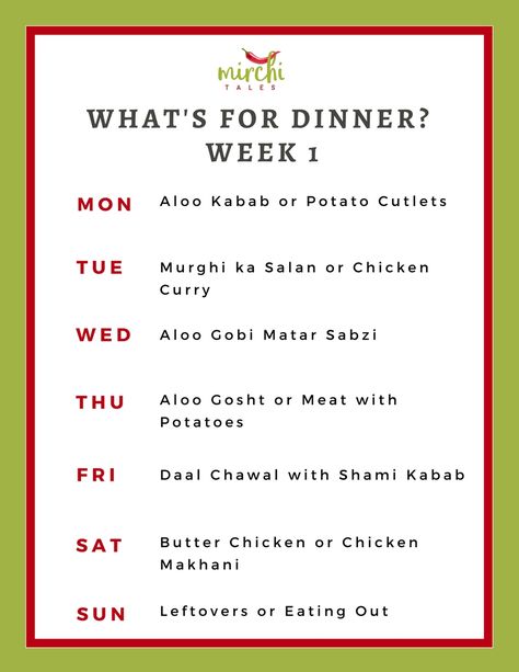 Pakistani Weekly Dinner Menu | What's for Dinner? | Aaj kia Pakayein Pakistani Meal Plan, Pakistani Meal Plan Weekly, Desi Dinner Ideas, Pakistani Dinner Ideas, Indian Dinner Menu, Indian Food Menu, Weekly Meal Plan Family, Dinner Menu Planning, Pakistani Dishes