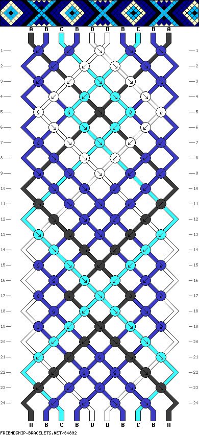 Pattern #34892 - friendship-bracelets.net Friendship Bracelets Patterns 4 Colors, Evil Eye Bracelet Diy, Brazilian Bracelet, Floss Bracelets, Braided Friendship Bracelets, Cool Friendship Bracelets, Diy Friendship Bracelet, String Bracelet Patterns, Friendship Bracelet Patterns Easy