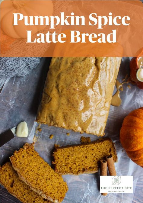 a loaf of pumpkin bread drizzled with espresso glaze sits on parchment paper surrounded by small pumpkins and cinnamon sticks Espresso Glaze, Pumpkin Spice Bread, Moist Pumpkin Bread, Pumpkin Loaf, Pumpkin Spice Lattes, Pumpkin Spice Coffee, Pumpkin Coffee, Spiced Pumpkin, Fall Food