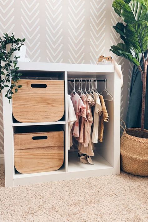 THE MOST POPULAR IKEA NURSERY HACKS OF 2021 (8) Toddler Girl Room Storage, Nursery Clothing Storage, Ikea Toddler Wardrobe Hack, Montessori Toddler Rooms Boy, Kids Room Clothes Storage, Montessori Bedroom Ikea, Target Furniture Hack, Montesorri Furniture, Nursery Storage Cubes