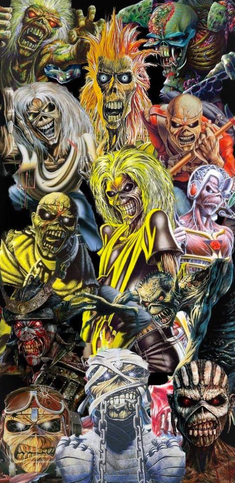 Iron Maiden Albums, Arte Heavy Metal, Iron Maiden Posters, Rock Poster Art, Rock N Roll Art, Iron Maiden Eddie, Heavy Metal Art, Band Wallpapers, Metal Albums