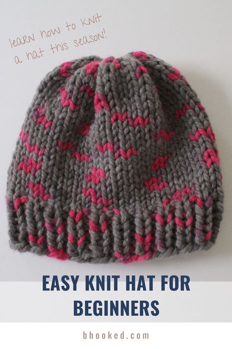 Knitted Beanies For Kids Free Pattern, Simple Knitted Hat Patterns Free, Easy Knitted Hat, Simple Knitted Hat, Flat Knitted Hat Free Pattern, Childrens Knitted Hats Patterns Free, Easy Knitted Hats For Beginners, Easy Knit Hat Pattern Free Straight Needles, Easy Beanie Knitting Patterns Free