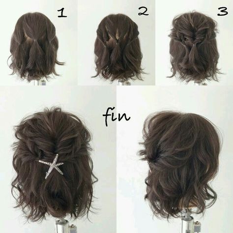 Peinados Fáciles Para Cabello Corto, Penteado Cabelo Curto, Hair Dos, Hair Updos, Pretty Hairstyles, Up Hairstyles, Summer Hairstyles, Hair Hacks, Hair Looks