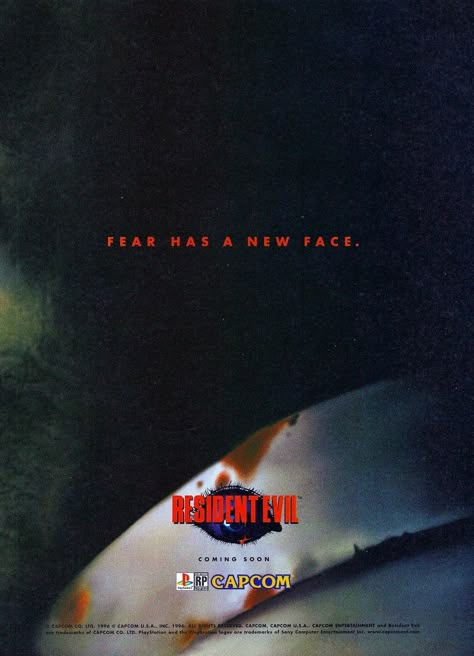 1996 Resident Evil for Sony PlayStation Magazine Ad Resident Evil Promo Art, Retro Resident Evil, Resident Evil Advertisement, Resident Evil Magazine, Playstation Poster, Ps2 Aesthetic, Resident Evil Poster, Resident Evil Wallpaper, Playstation Magazine