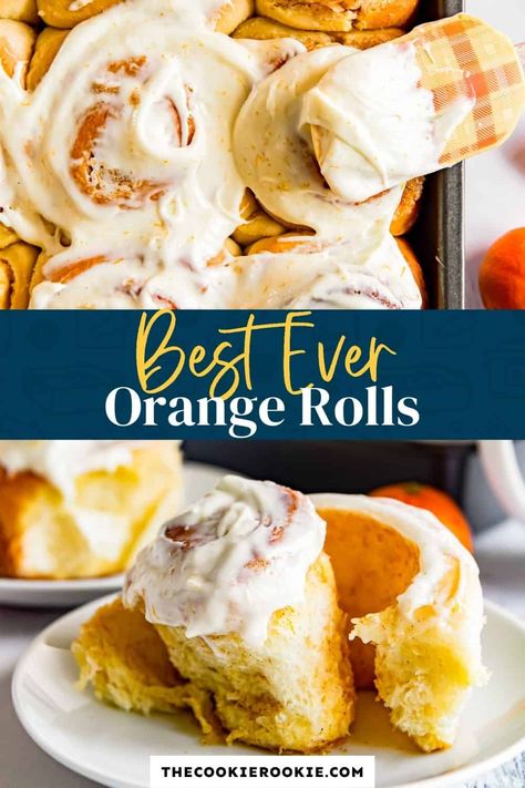 Orange Rolls Recipe, Orange Recipes Dessert, Orange Cinnamon Rolls, Orange Sweet Rolls, Breakfast Baking, Delicious Breakfast Casserole, Orange Dessert, Sweet Roll Recipe, Sweet Breakfast Treats