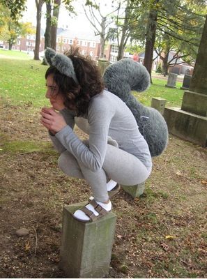 Grey squirrel costume for the rocky and bullwinkle idea Woodland Animal Costumes, Woodland Creatures Party, Squirrel Costume, Rocky And Bullwinkle, Movie Character Costumes, Grey Squirrel, Squirrel Girl, Cinderella Costume, Animal Costumes