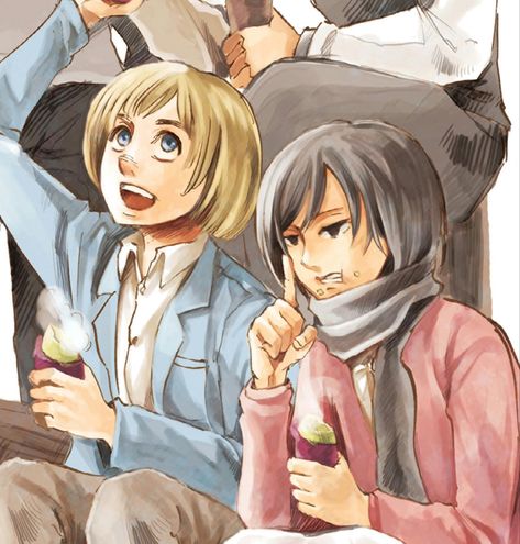 Armin And Mikasa, Armin Mikasa, Character Group, Aot Memes, The 3 Kings, Bday Girl, Attack On Titan Fanart, Special Places, Attack On Titan