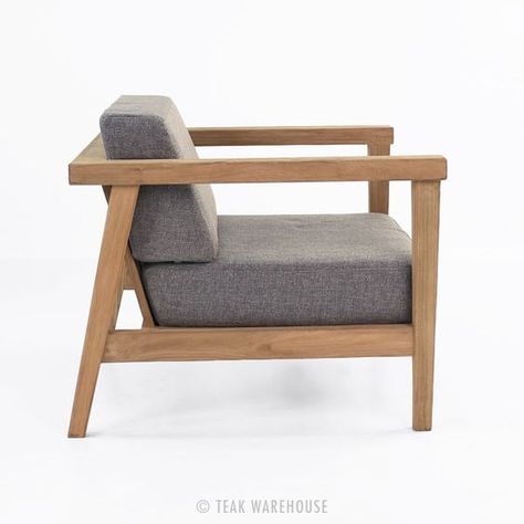 Copenhague Reclaimed Teak Club Chair - Teak Deep Seating - Deep Seating Collections: Teak Patio Furniture, Scandinavian Furniture Design, Set Meja Makan, Teak Chairs, Wooden Sofa, Scandinavian Furniture, Interior Design Diy, Teak Furniture, Club Chair