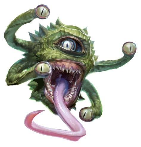 Beholder, Spectator (from the D&D fifth edition Monster Manual). Art by Kieran Yanner. Spectator Dnd, Creature Fantasy, D D Monsters, Forgotten Realms, Dnd Monsters, Arte Cyberpunk, Fantasy Monster, Character Reference, Monster Design