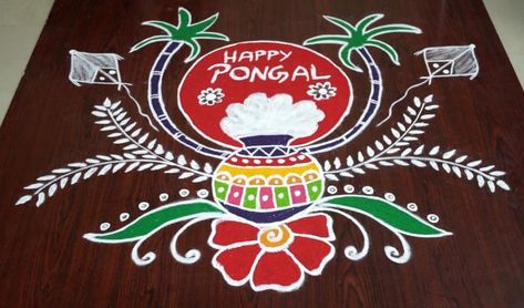 20 Best Pongal Kolam Designs and Sankranti Rangoli Patterns 2020 • K4 Craft Boghi Festival Rangoli, Sankranthi Muggulu With Colours, Kite Rangoli, Bhogi Rangoli Designs, Rangoli Sankranti, Bhogi Muggulu, Colour Kolam, Pongal Rangoli, Pongal Kolam