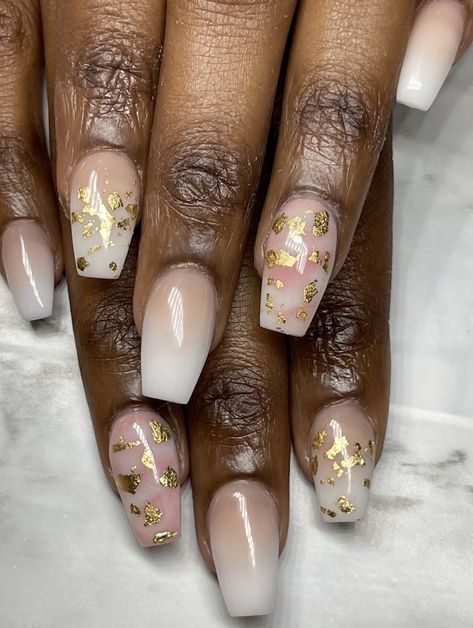 Nail Design With Gold Flakes, Gold Flake Nails, Gold Nail Designs, Gold Flake, Makeup Model, Backyard Projects, Gold Flakes, Pretty Design, Model Hair