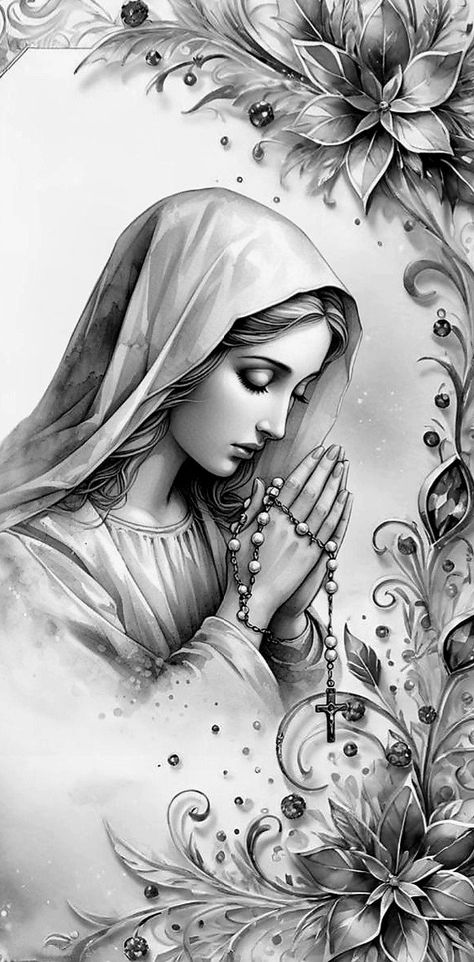 Virgin Mary Guadalupe, Catholic Virgin Mary Art, Our Lady Of Sorrows Aesthetic, Holy Mary Wallpaper, Mother Mary Images Catholic Art, Mother Mary Drawing, Jesus Photos Beautiful, Catholic Art Aesthetic, Blessed Mother Tattoo