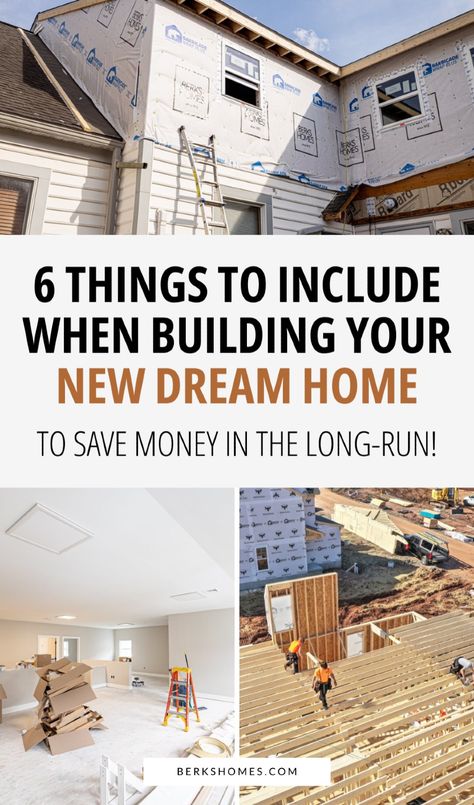 Building a house? Make sure to include these 6 new construction must-haves in your new home build. These essential upgrades are easier to add during the house building process, saving you from expensive renovations later. With these home building tips, your new construction home will be everything you've dreamed of and more. House Wrap Around Porch, Building Floor Plans, House Must Haves, Building A New House, Home Checklist, Construction House, Building Costs, Home Building Tips, New Home Build