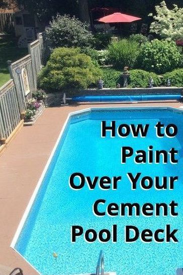 Diy Pool Upgrades, Paint Pool Deck Concrete, Inground Pool Area Decorating Ideas, Pool Deck Painting Ideas, Pool Deck Paint Ideas Concrete, Pool Deck Colors Concrete Paint, Pool Makeover Before And After, Pool Paint Colors Inground, Old Concrete Patio Makeover