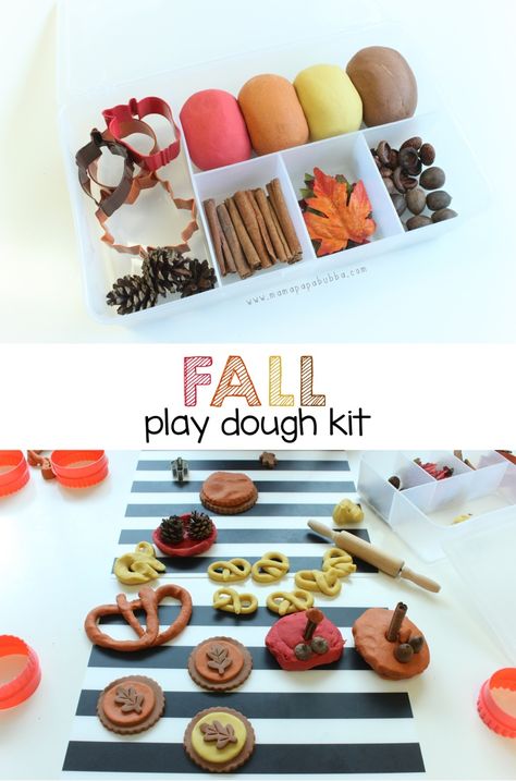 Preschool Leaves, Fall Play Dough, Preschool Playdough, Scented Playdough, Play Doh Kits, Fall Centers, Dough Ideas, Playdough Activities, Playdough Kits