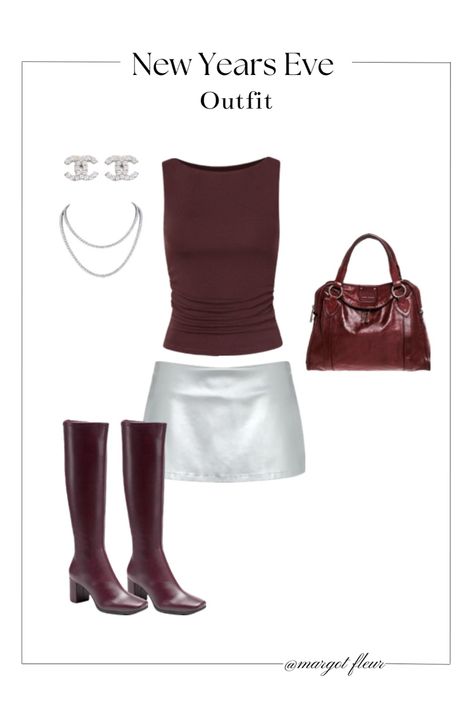 Such a cute and easy New years eve Outfit idea! (New years eve outfits | party outfits | going out outfits | mini skirt outfits | club outfits | fashion inspo | outfit ideas | New Year | cherry red) Outfits Mini Skirt, New Years Eve Outfits Parties, Ideas New Year, Mini Skirt Outfits, New Years Eve Outfit, New Year’s Eve Outfit, Comfy Outfits Winter, Clothes Hacks, Out Outfits