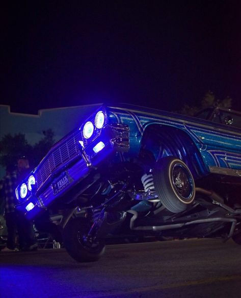 Blue Lowrider Wallpaper, Low Riders Aesthetic, Low Rider Cars Old School Wallpaper, Low Riders Wallpaper, Low Rider Aesthetic Wallpaper, Purple Lowrider, Lowrider Aesthetic, Blue Car Aesthetic, Blue Low Rider