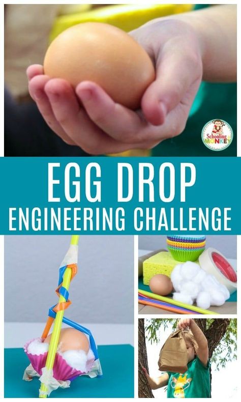 Learn the basics of engineering with the egg drop engineering project! This egg drop engineering challenge gives several ideas for the egg drop project, including a hot air balloon egg drop. It's a super fun STEM activity and engineering challenge for kids! Egg Drop Ideas For School That Work, Stem Engineering Challenges, Egg Drop Challenge For Kids, Engineering Challenges For Kids, 5th Grade Stem Activities, Middle School Activities Games, Egg Drop Project Ideas, Easter Stem Activities, Egg Drop Project