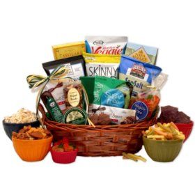 Gift Baskets and Towers - Sam's Club Pecan Patties, Sugar Free Gummy Bears, Gourmet Food Basket, White Cheddar Popcorn, Gifts For Diabetics, Cheddar Popcorn, Sugar Free Treats, Summer Sausage, Willow Basket