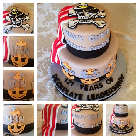 U.S. Navy Chief Petty Officer Birthday Cake Dd214 Cake, Navy Chief Retirement Cakes, Navy Chief Cake, Navy Retirement Cakes, Navy Chief Retirement, Navy Retirement Party Ideas, Navy Retirement Party, Retirement Centerpieces, Navy Party Themes