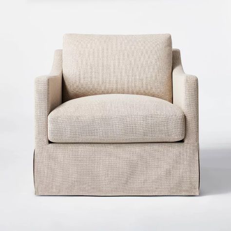 Vivian Park Upholstered Swivel Chair Mushroom Linen - Threshold™ Designed With Studio Mcgee: Comfortable Accent Furniture : Target Target Chair, Mcgee Target, Studio Mcgee Target, Accent Chair Bedroom, Arm Chair Styles, Upholstered Swivel Chairs, Comfy Seating, College Kids, Brand Studio