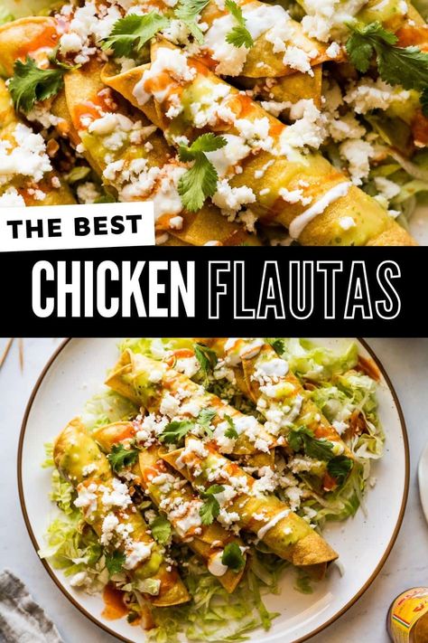 Chicken Flautas, Fry Bake, Spicy Salsa, Mexican Dinner, Boneless Skinless Chicken Thighs, Mexican Chicken, 5 De Mayo, Party Appetizer, Latin Food