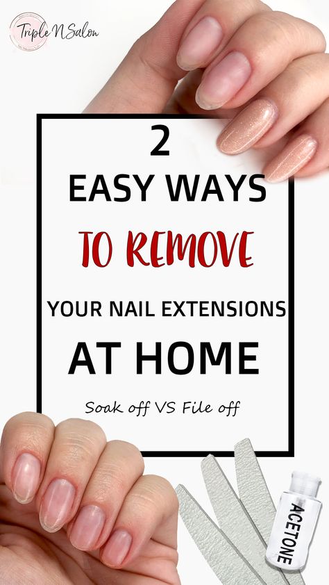 How To Remove Gel Extensions At Home, Remove Acrylics, Remove Gel Polish, Gel Nail Removal, Remove Acrylic Nails, Nail Tutorial Videos, Nail Problems, Gel Nail Extensions, Nail Tutorial