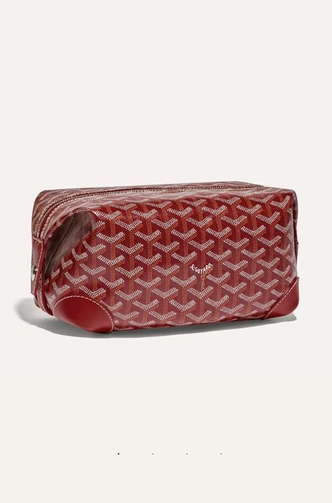 Goyard Boeing 25 Toiletry Bag Red Goyard Toiletry Bag, Pink Goyard, Goyard Men, Goyard Pouch, Xmas Wishlist, Leather Organization, Goyard Bag, Man Style, Leather Silver