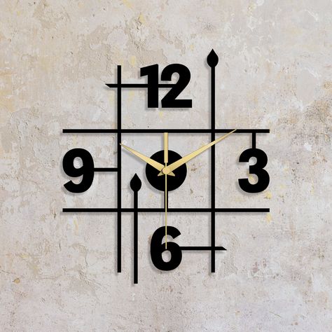 Minimalist Modern Metal Wall Clock Elevate your home decor with our stunning Black, Gold, Silver and White Metal Geometric Wall Clock. Crafted from high-quality metal, this unique timepiece features a bold Geometric design that adds a touch of industrial chic to any room. Perfect for living rooms, bedrooms, offices, and more. 🔶  Key Features: Customizable         : Available in a variety of sizes and colors to match your personal style. » Durable                : Constructed from sturdy metal f Unique Clock Design, Large Clock Wall Decor, Unique Wall Clock Design, Silver Wall Clock, Gold Wall Clock, White Wall Clocks, Minimalist Clocks, Black Wall Clock, Unique Wall Clocks