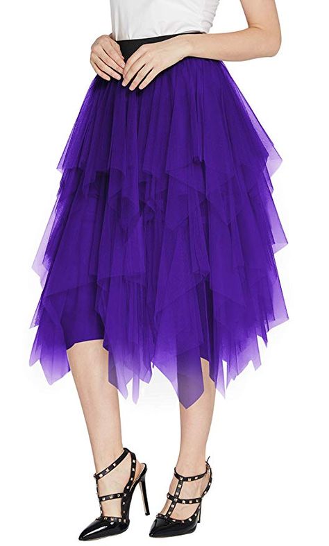 Urban CoCo Women's Sheer Tutu Skirt Tulle Mesh Layered Midi Skirt (S, Deep Purple) at Amazon Women’s Clothing store Pleated Tulle Skirt, Gonna In Tulle, Skirt Tulle, Tulle Skirt Black, Layered Tulle Skirt, Yellow Skirt, Tie Dye Maxi, Tulle Tutu, Fancy Party