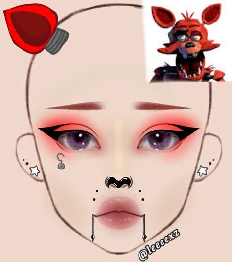 Fnaf Makeup, Make Up Yeux, Creepy Clown Makeup, Makeup Charts, Korean Makeup Tips, Creepy Makeup, Anime Eye Makeup, Makeup Fails, Fnaf Cosplay