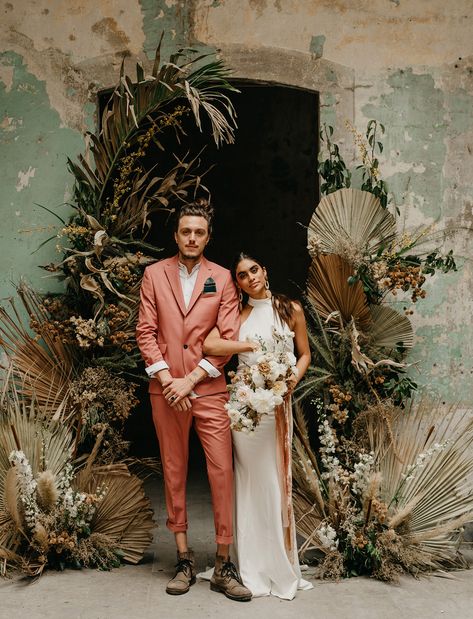 Mexico City Wedding, Blue Bride, Boho Elopement, Curated Wedding, Wedding Dress Boutiques, Elopement Ceremony, Pink Suit, Neutral Wedding, Modern Wedding Dress