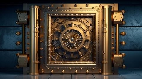 Bank vault with open door. Store Gold bar. Generative AI stock image Old Bank Vault, Bank Vault Door, Bank Vault, Vault Doors, Bar Stock, Open Door, Vaulting, Gold Bar, Family Heirloom