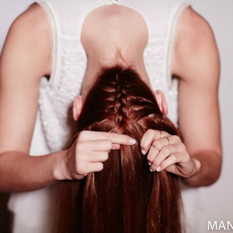 The Upside Down French Braid Is The Best Way To Upgrade Your Top Knot | allure.com Reverse French Braid, Reverse French Braids, Upside Down French Braid, Upside Down Braid, Reverse French, Digital Hair, Jen Atkin, Mane Addicts, French Curl